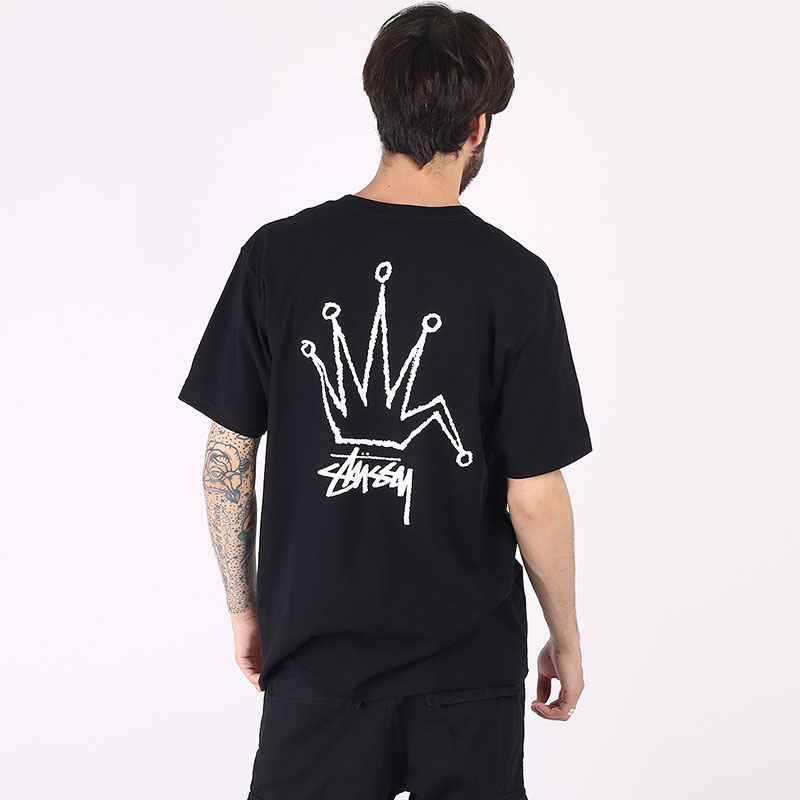 мужская черная футболка Stussy Old Crown Tee 1904510-black - цена, описание, фото 4